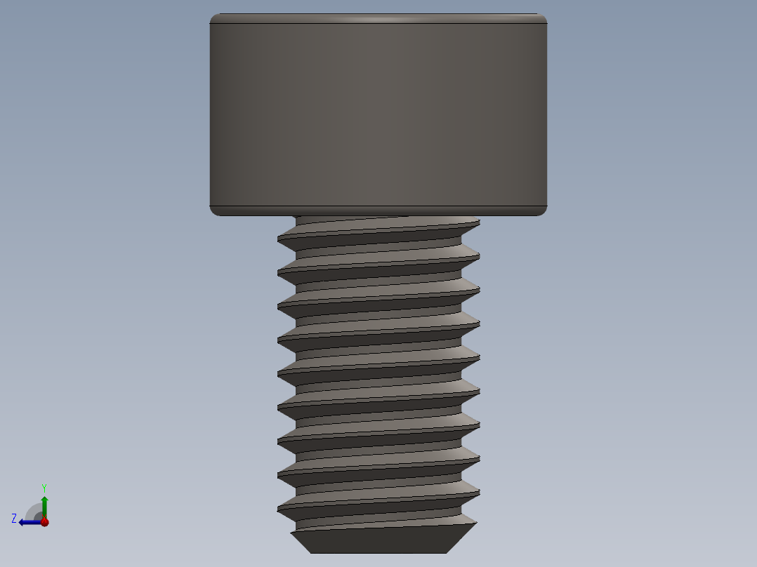 Screw_DIN_912_M6x10F_A2.SLDPRT公制内六角螺钉右视图