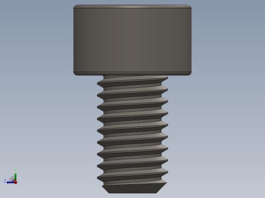 Screw_DIN_912_M6x10F_A2.SLDPRT公制内六角螺钉右视缩略图