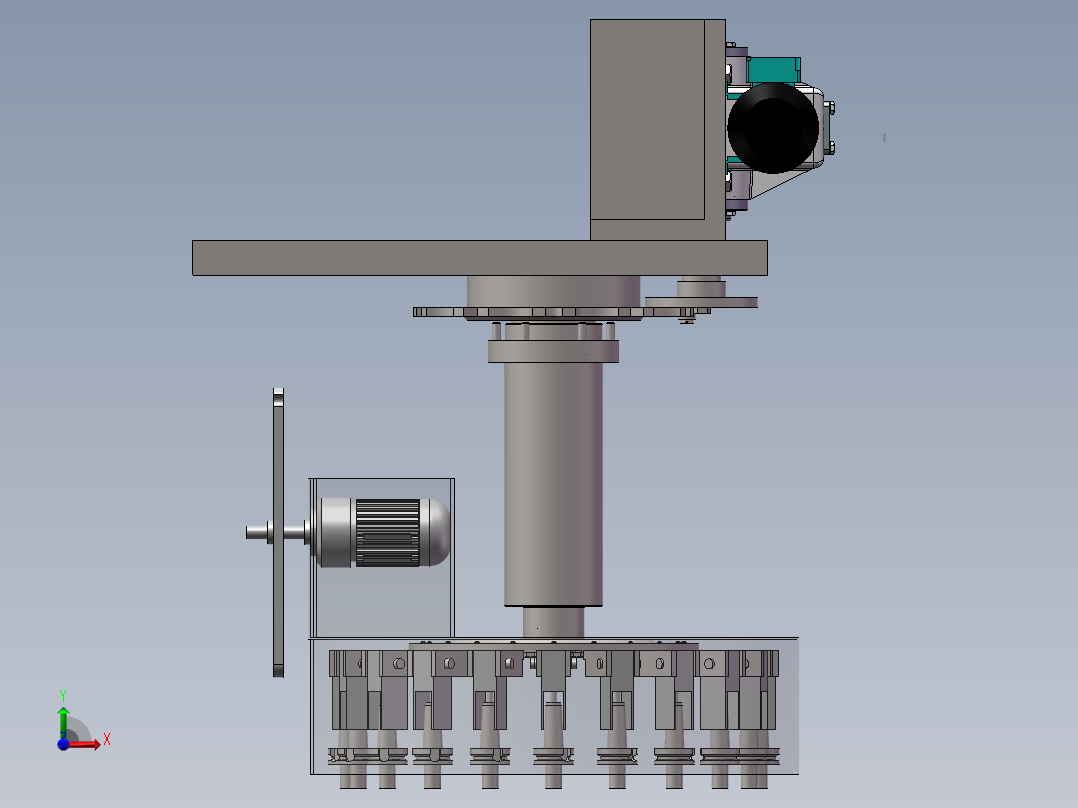 FZ15S五轴加工中心的自动换刀装置设计前视图