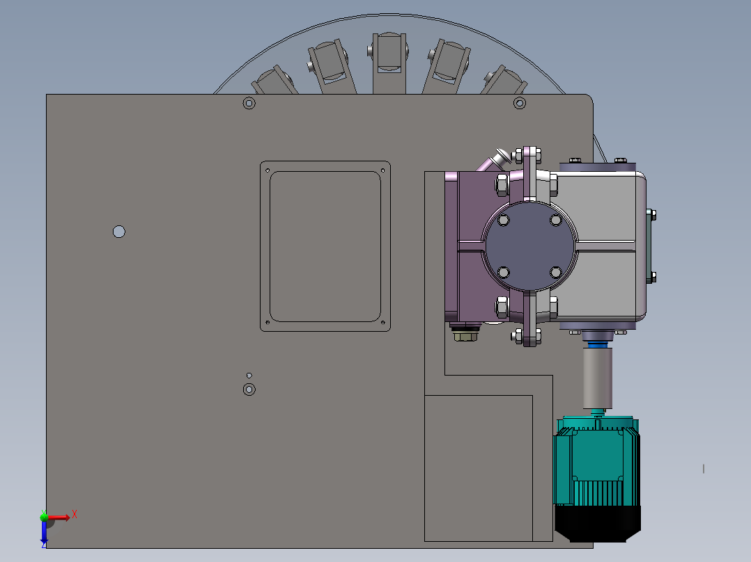 FZ15S五轴加工中心的自动换刀装置设计俯视图