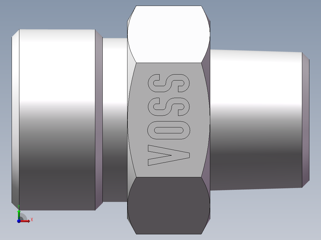英制锥管螺纹直接头、1DT-22-06SP前视图