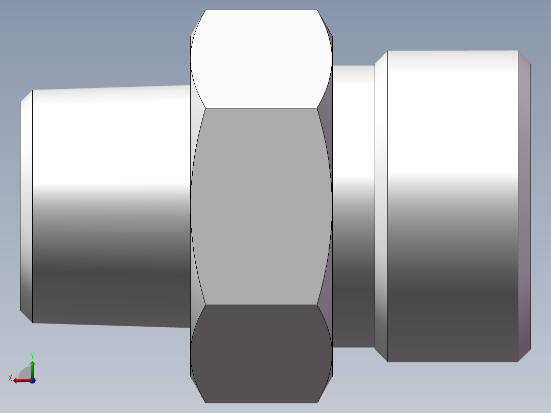 英制锥管螺纹直接头、1DT-22-06SP后视图
