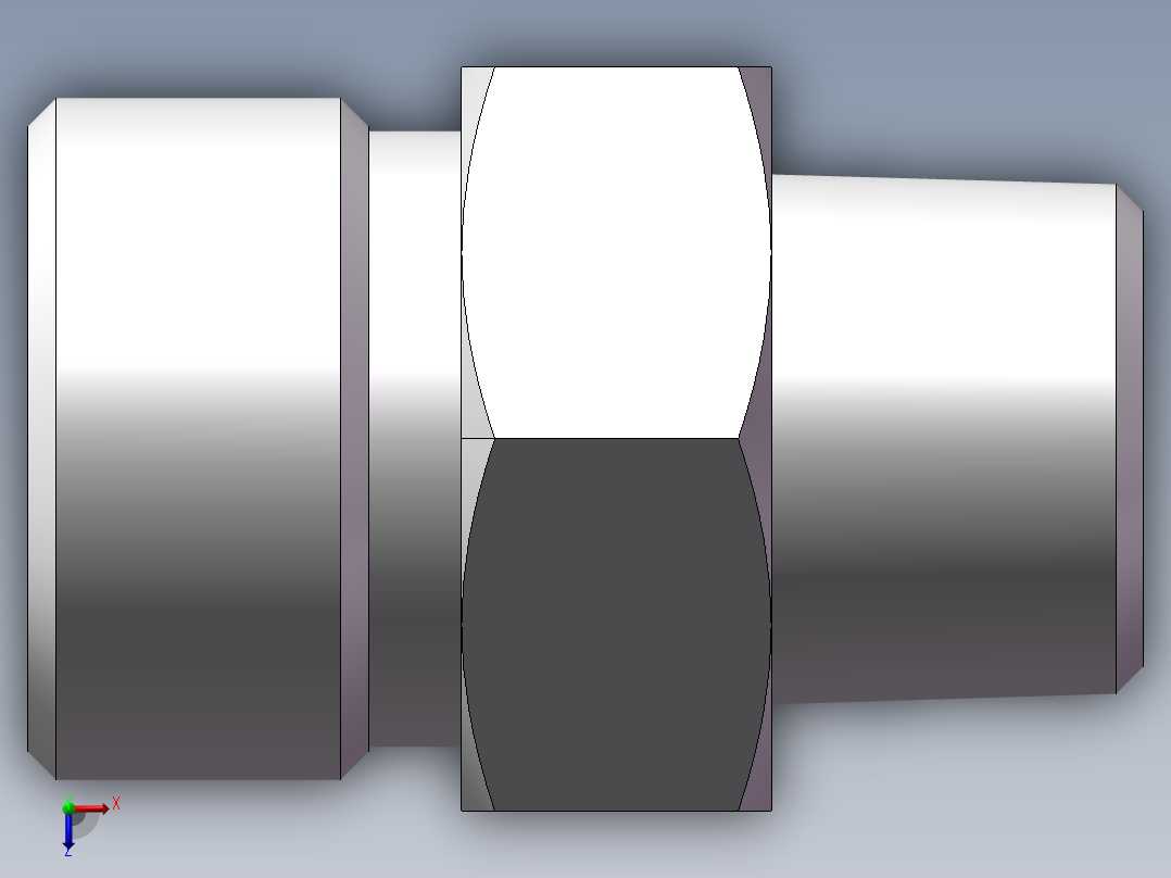 英制锥管螺纹直接头、1DT-22-06SP俯视图