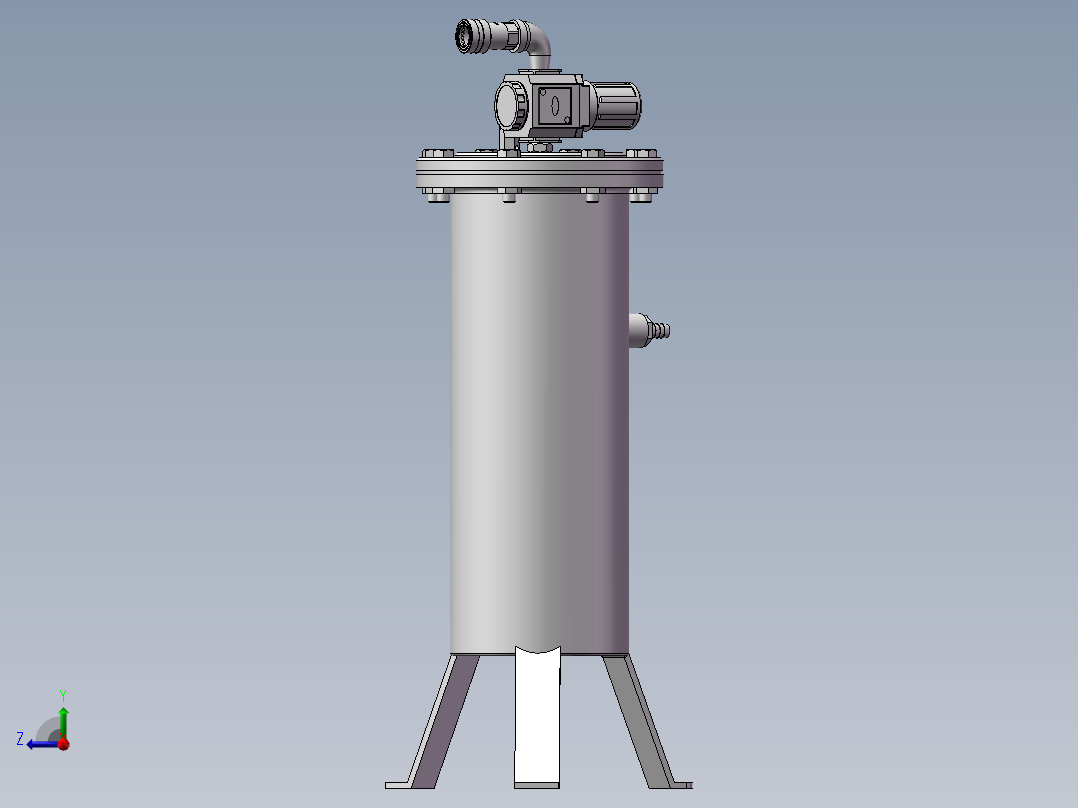 压力容积、吸气式槽罐右视图