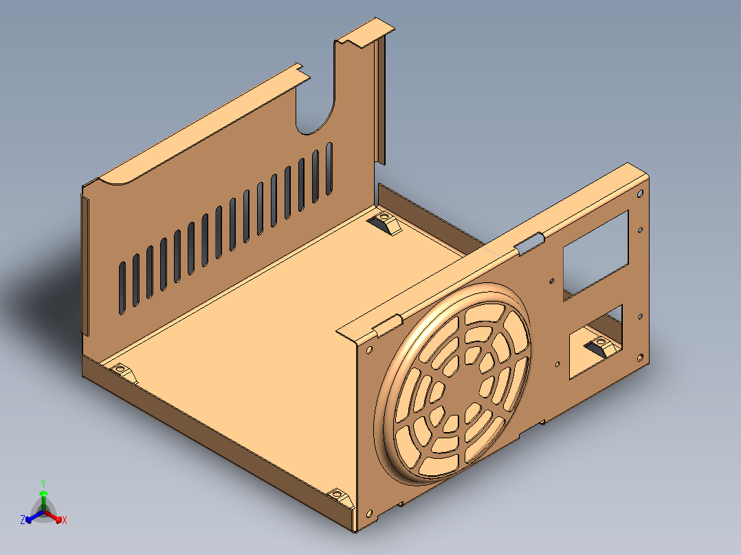 机箱电源12正等轴测图
