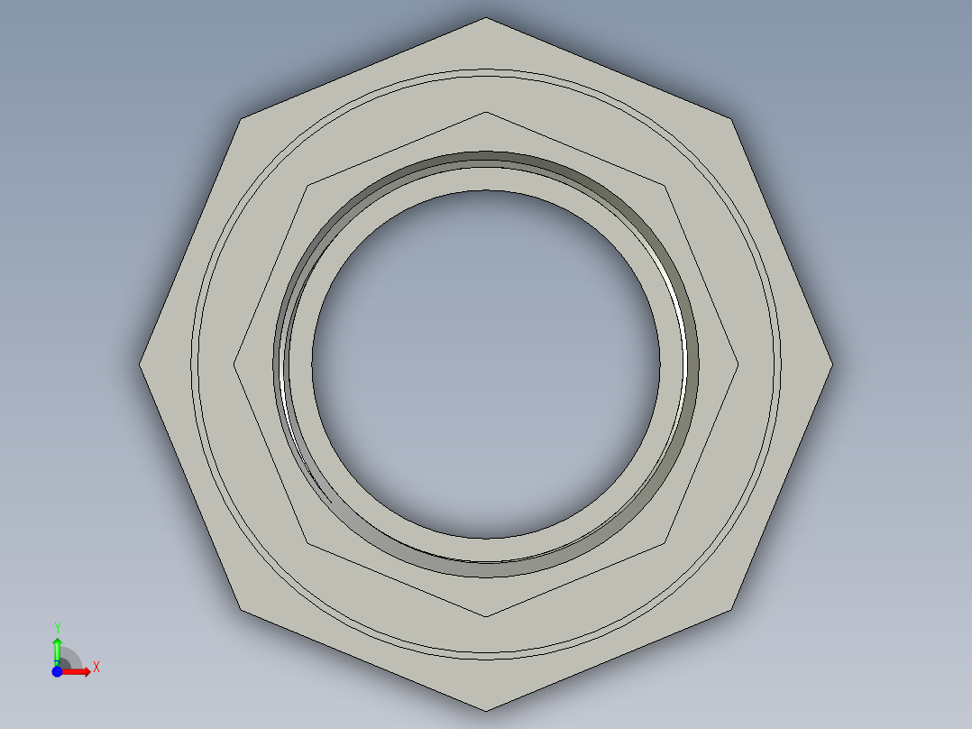 螺纹管活接-等径内外丝直通 DN40前视图