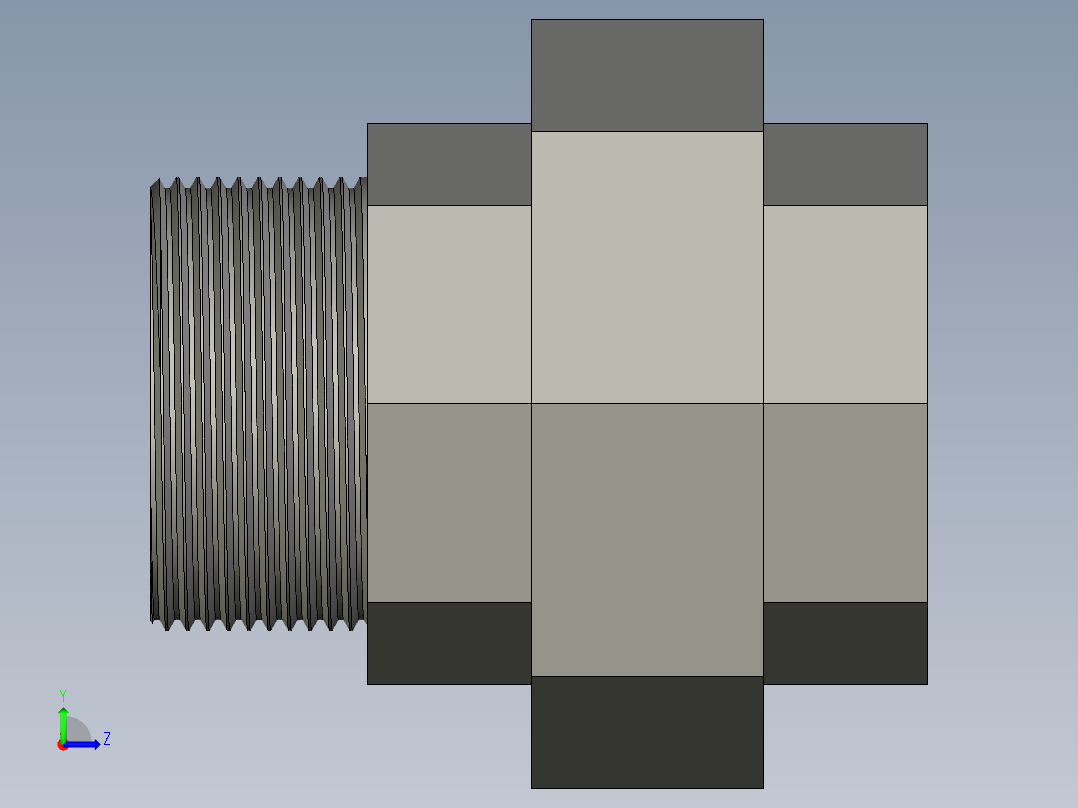 螺纹管活接-等径内外丝直通 DN40左视图