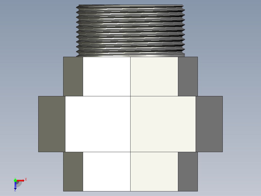 螺纹管活接-等径内外丝直通 DN40俯视图