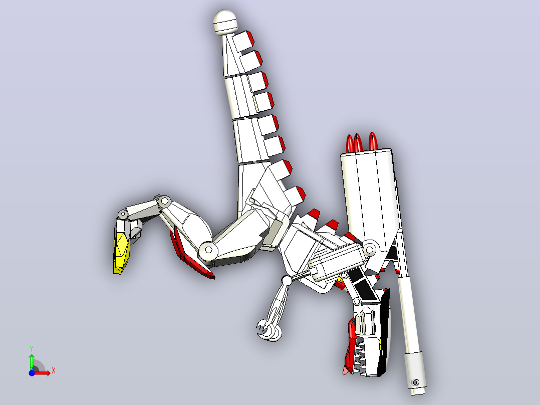 k-rex恐龙机器人造型前视图