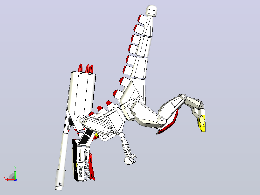 k-rex恐龙机器人造型后视图