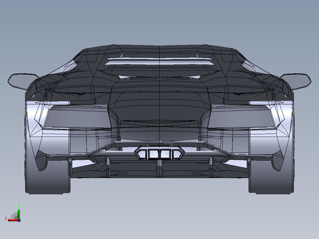 兰博基尼 aventador后视图