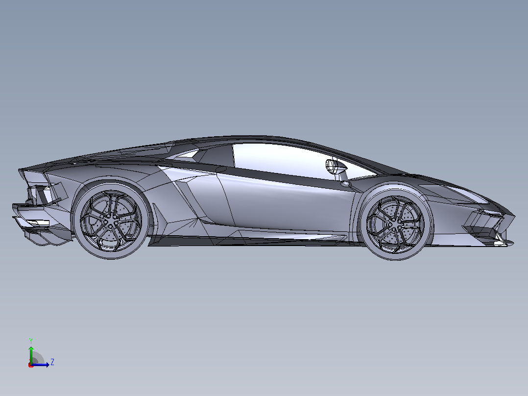 兰博基尼 aventador左视图
