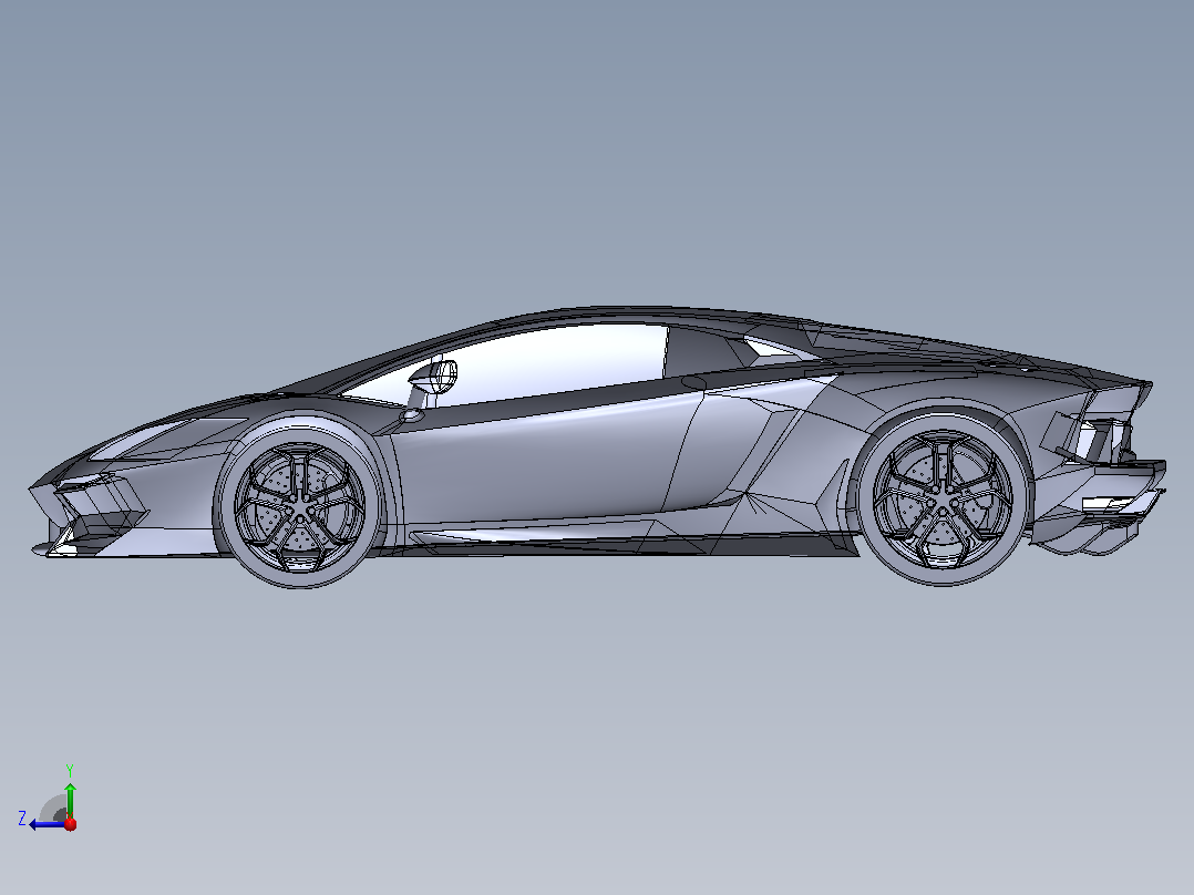 兰博基尼 aventador右视图