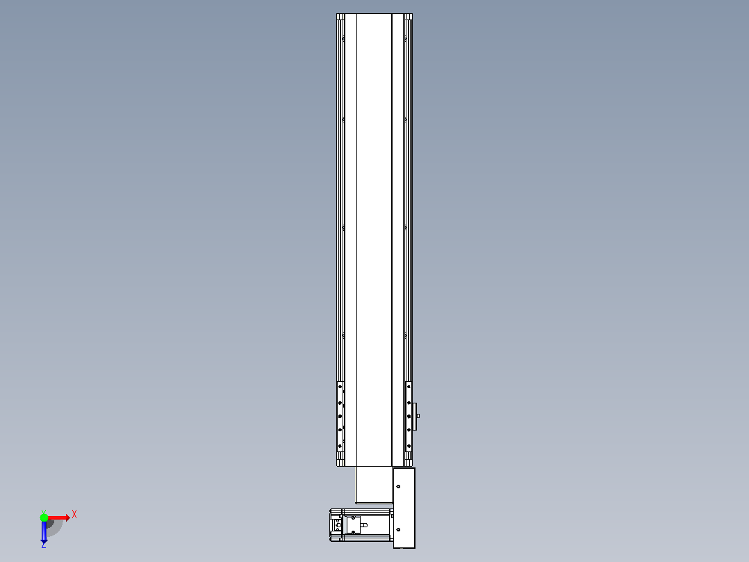 皮带直线轴半封闭可选导轨TPA-HNB-140D-120-L600-MR-C-P40-N3俯视图