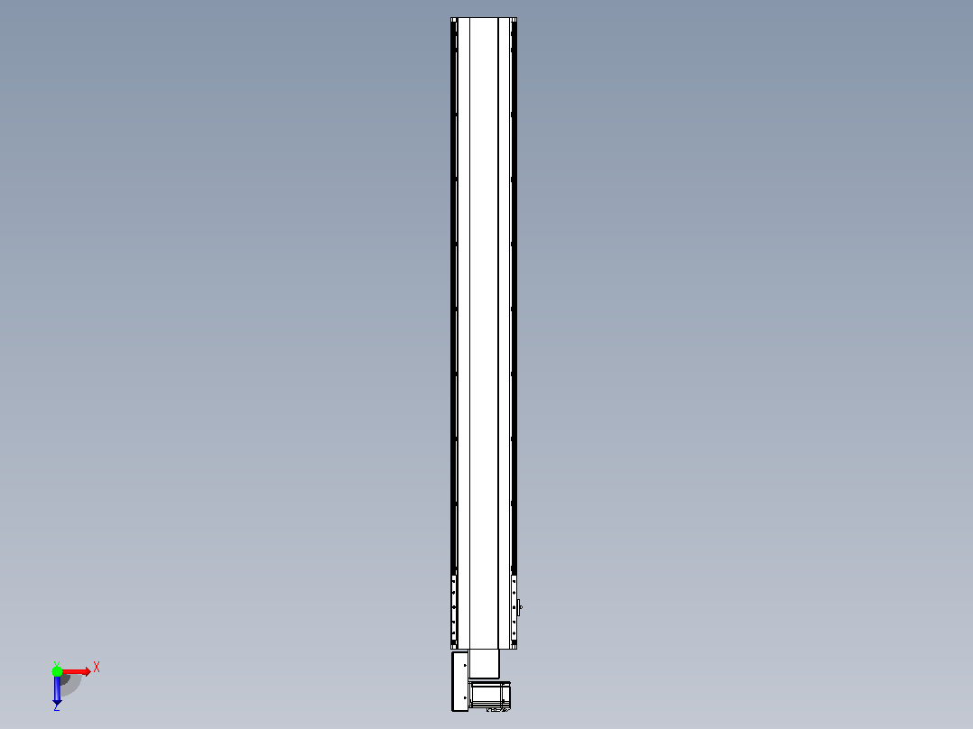 皮带直线轴半封闭可选导轨TPA-HNB-202D-140-L1600-ML-C-P75-N3俯视图