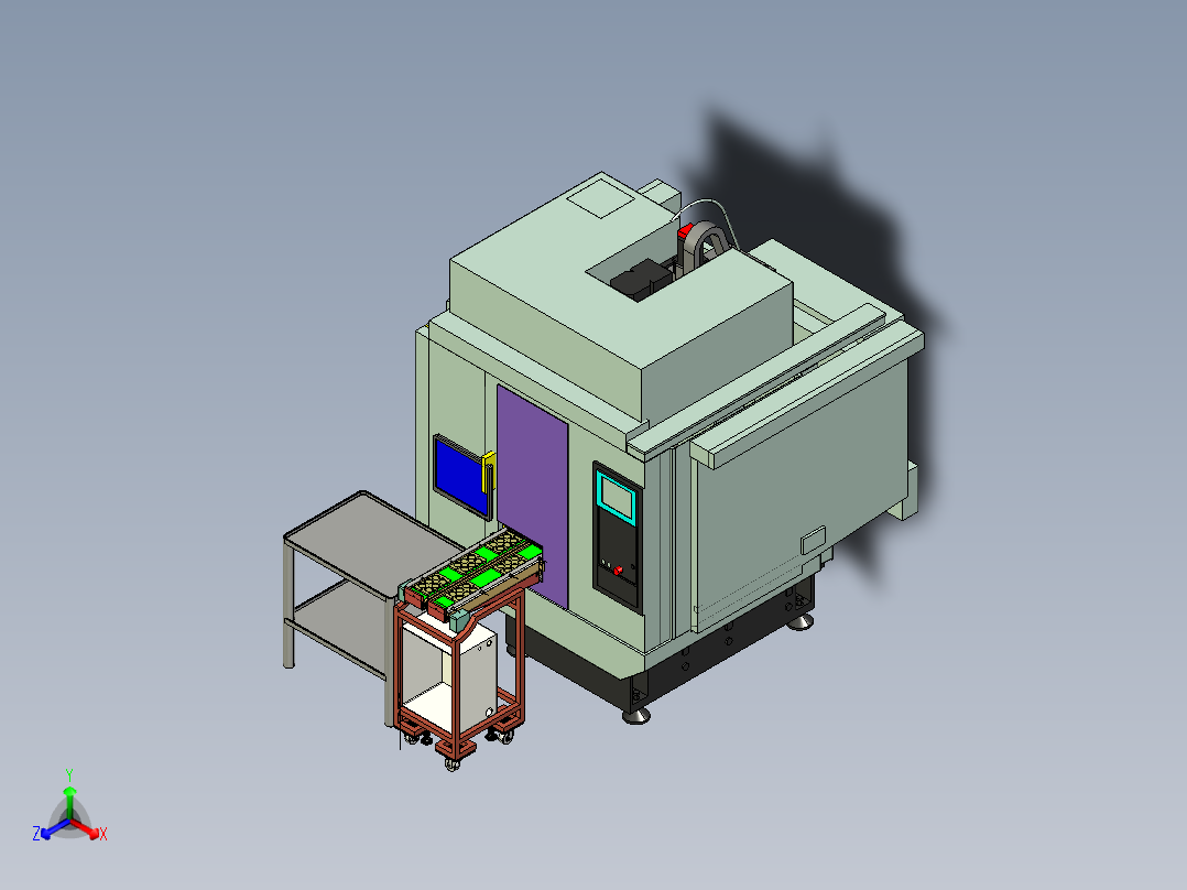 CNC封闭式自动化上下料设备step