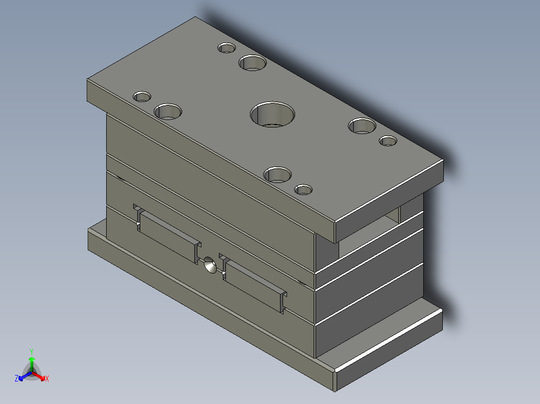 电池低温注塑模架 正等轴测图