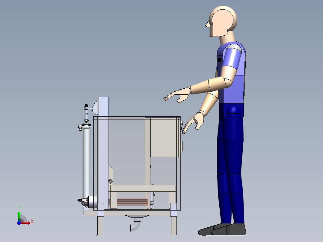人操作机箱前视图
