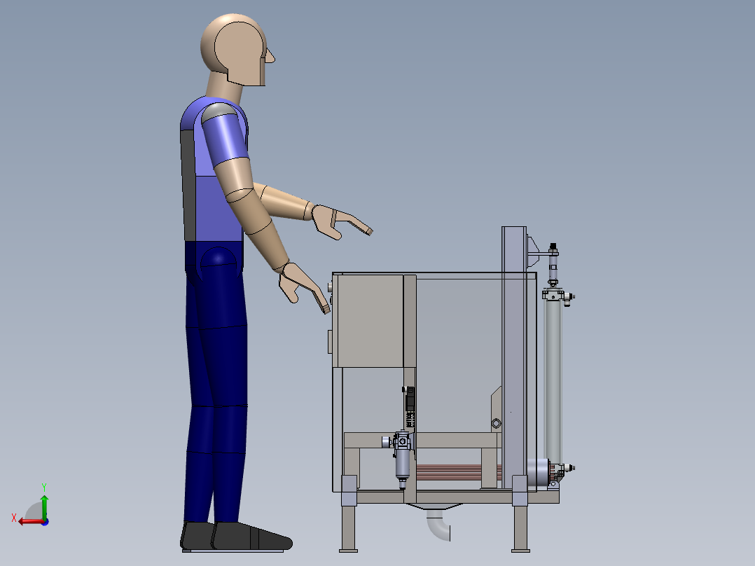 人操作机箱后视图