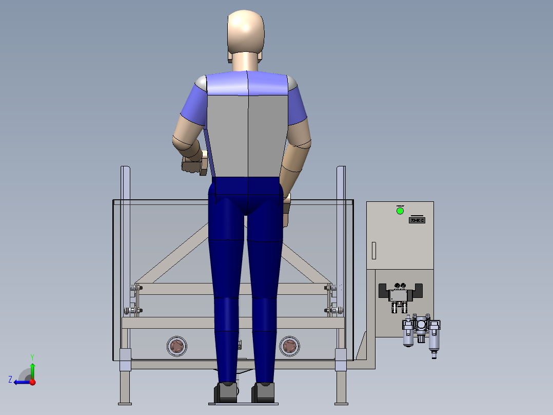 人操作机箱右视图