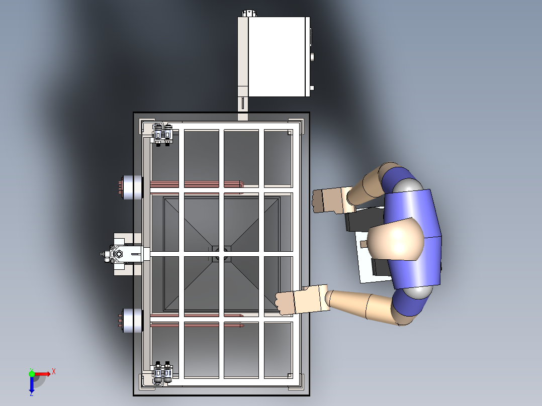 人操作机箱俯视图