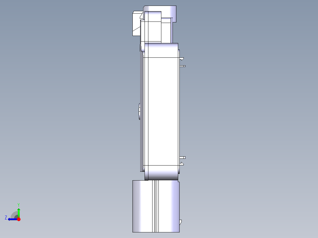 汽车控制器外壳右视图