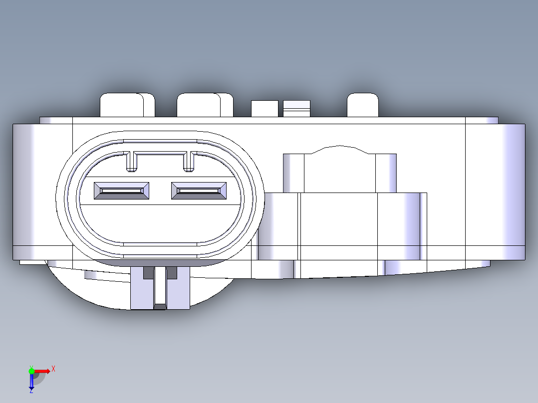 汽车控制器外壳俯视图