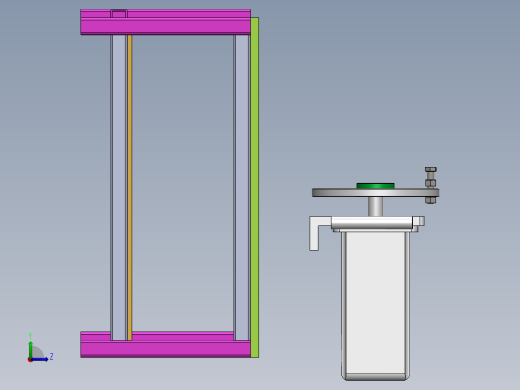 弹射式自动投石器的设计左视缩略图