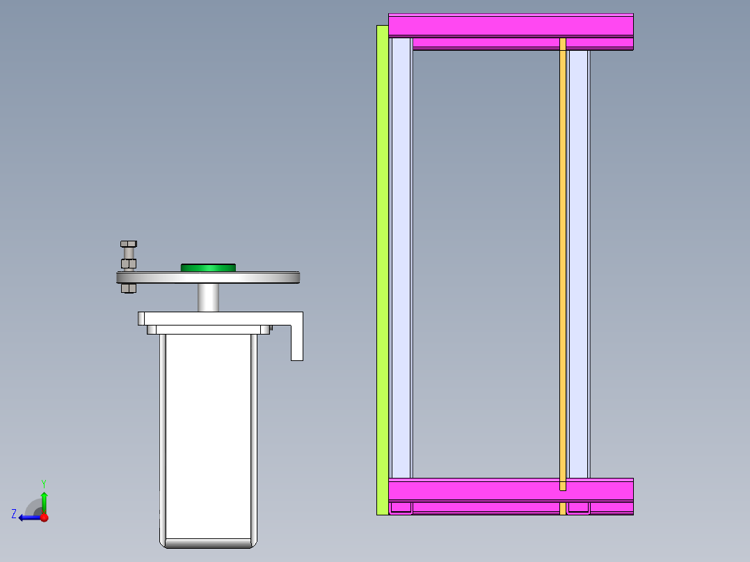 弹射式自动投石器的设计右视图