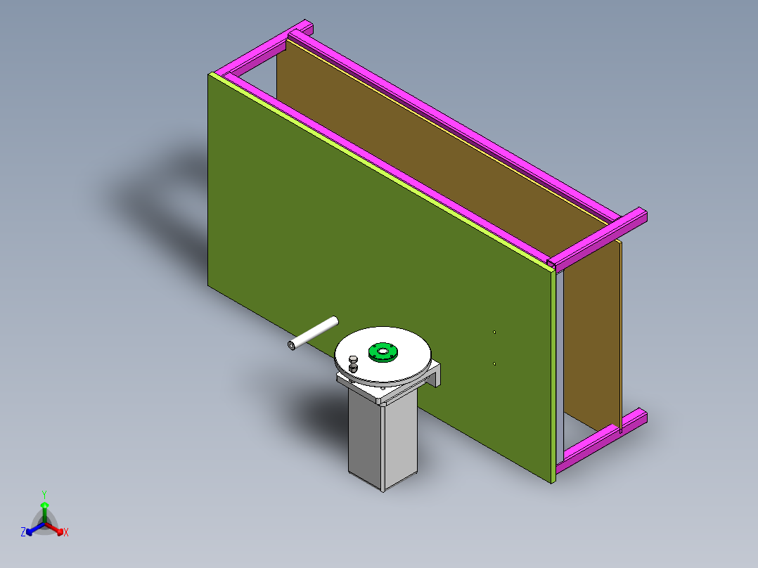弹射式自动投石器的设计正等轴测图