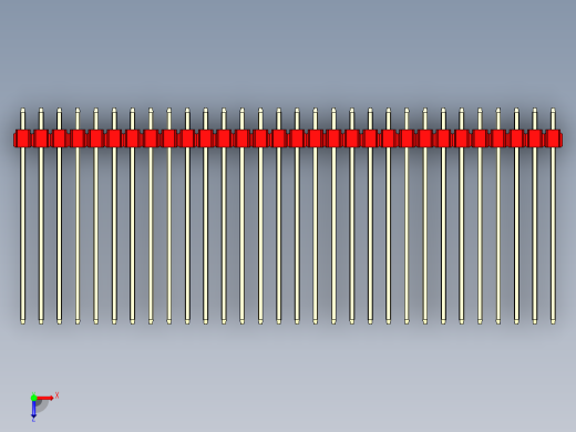 彩色公头100mil（2.54mm）系列-DS1021_red_1x30p_100mil_Type43_rev1.0俯视缩略图