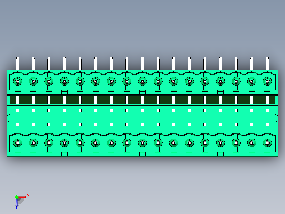 DEGSON 2EDG 系列 5.08mm 可插拔接线端子组-2EDGRH-5.08-34P-14-00AH俯视图
