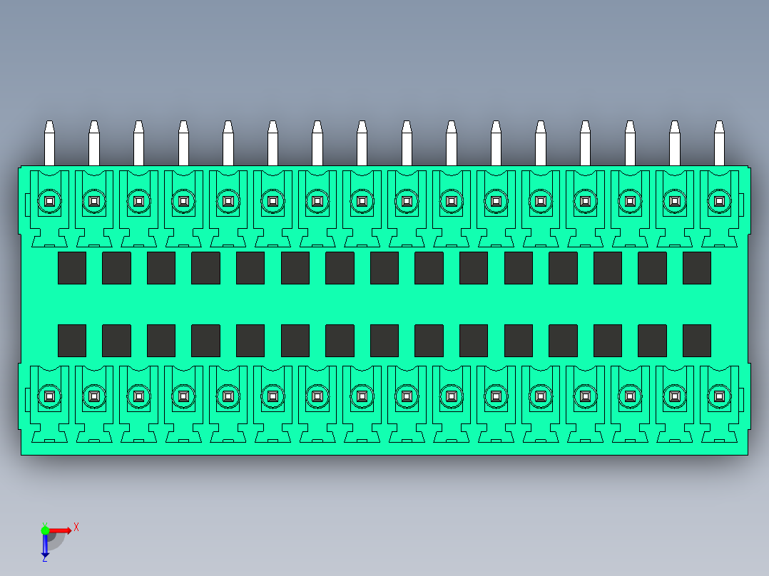 DEGSON 15EDG 系列 3.5mm 插拔式接线端子 FullPack-15EDGRH-3.5-32P-14-00AH俯视图