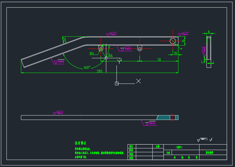 小麦收割机割台cad图纸