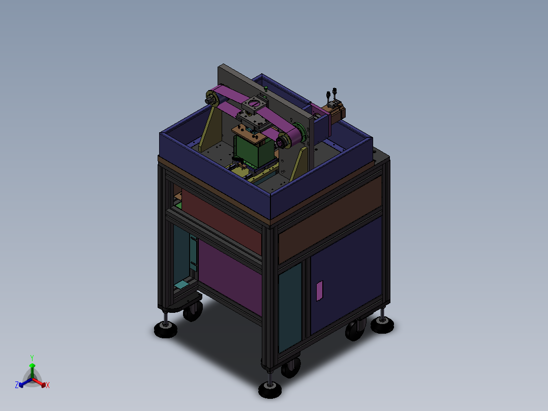拉丝机 3D模型正等轴测图