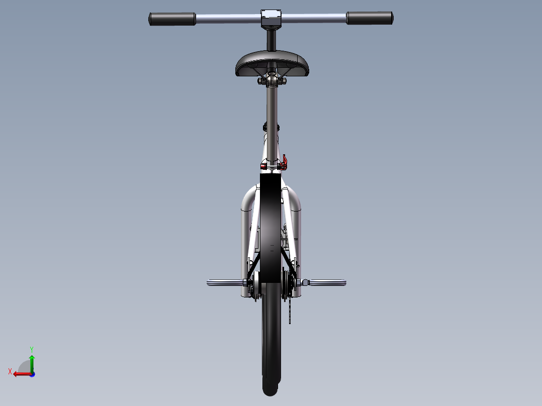 折叠自行车三维模型后视图