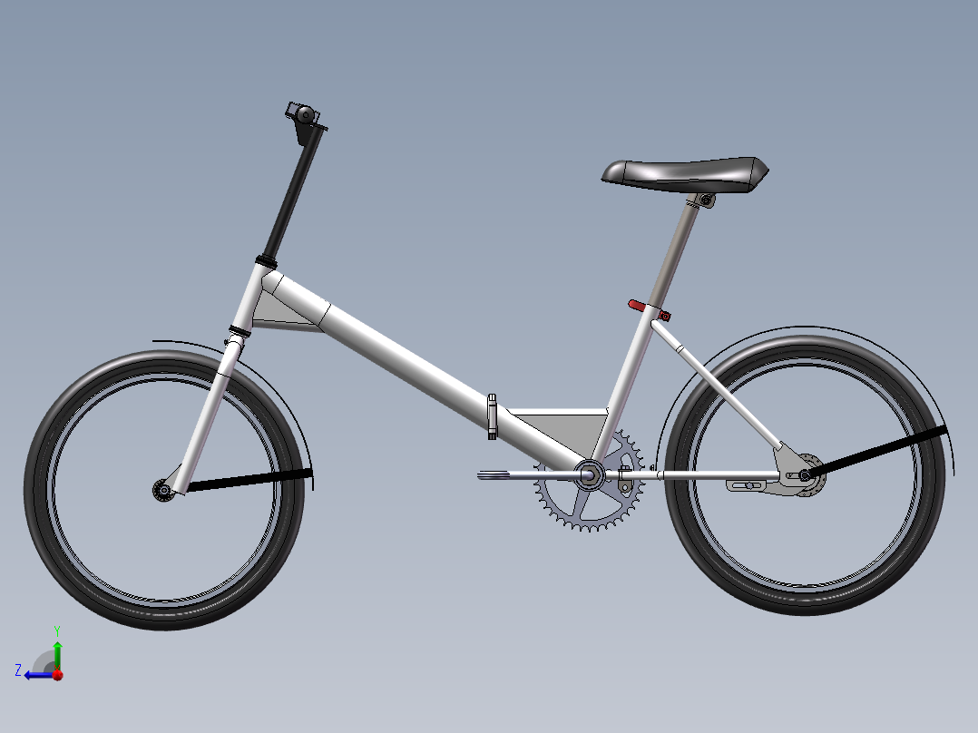折叠自行车三维模型右视图