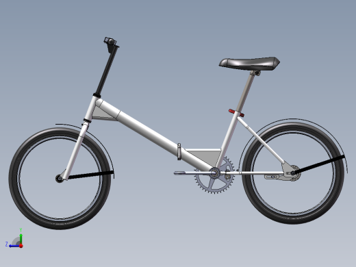 折叠自行车三维模型右视缩略图