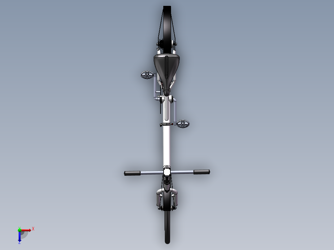 折叠自行车三维模型俯视图