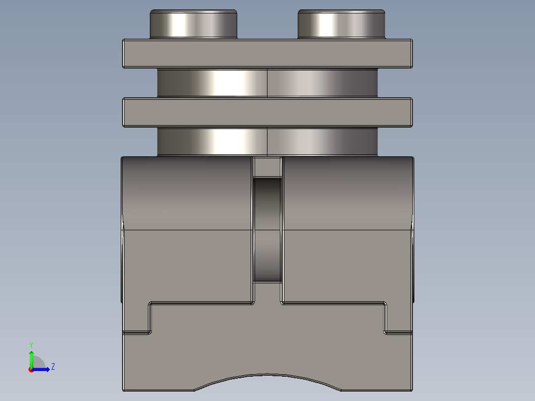 气缸电机-2850 Dark Stone Grey Technic Engine Cylinder Head左视图