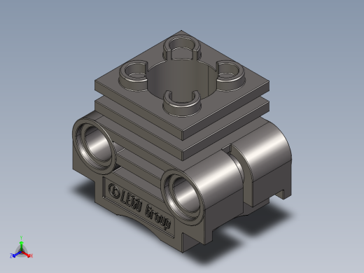 气缸电机-2850 Dark Stone Grey Technic Engine Cylinder Head正等轴测缩略图