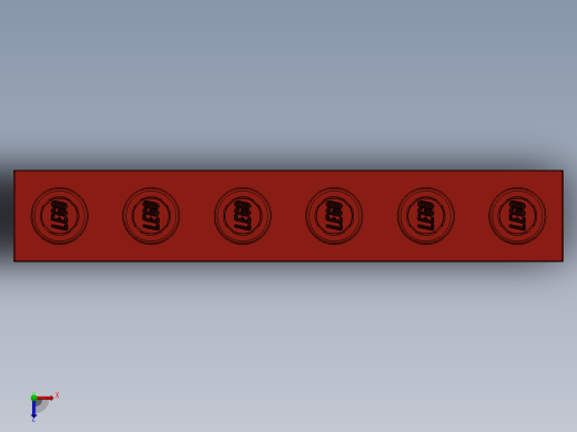 乐高机械组积木（横梁）-389421 Bright Red Technic Brick 1 x 6 with Holes俯视缩略图