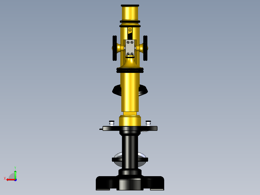旧显微镜后视图