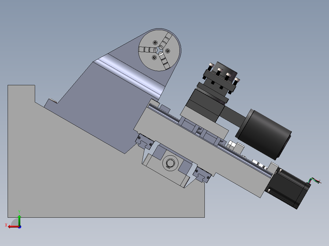 斜床身桌面数控机床车床三维+二维=746764后视图