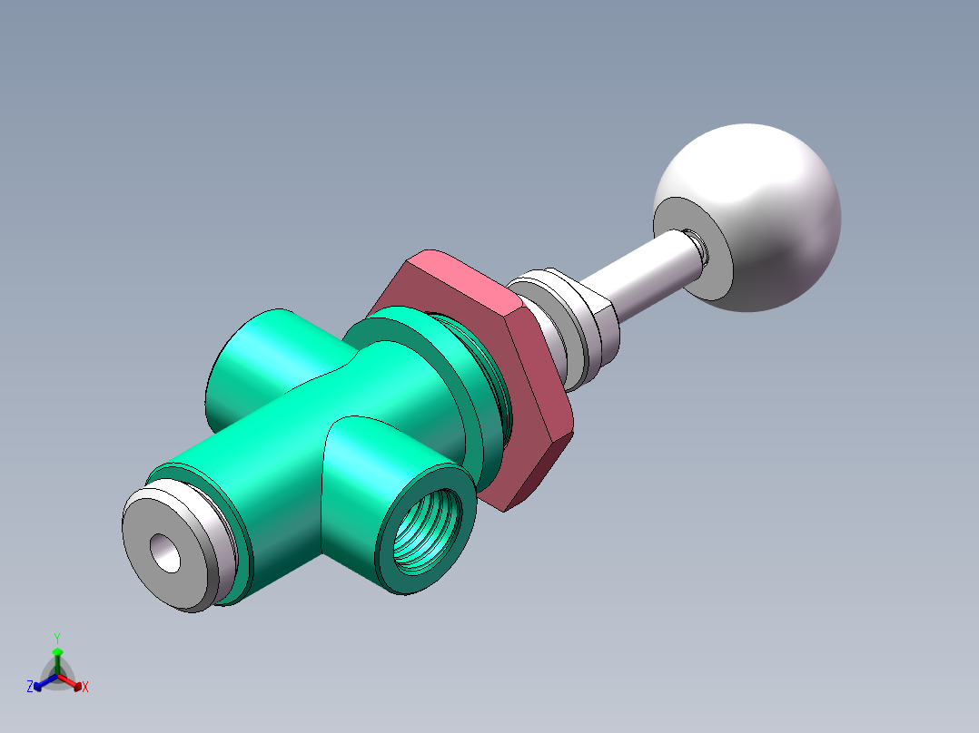 Q236-手动气阀机械加工工艺规程及数控编程设计【三维SolidWorks】正等轴测图