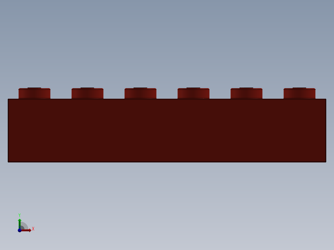 乐高套装 4421基本积木-4181138 - 2456 - 44237 Bright Red Brick 2 x 6.SLDPRT前视图