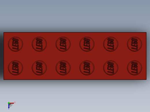 乐高套装 4421基本积木-4181138 - 2456 - 44237 Bright Red Brick 2 x 6.SLDPRT俯视缩略图