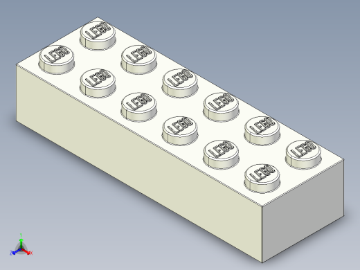 乐高套装 4421基本积木-4181142 - 2456 - 44237 White Brick 2 x 6.STEP正等轴测缩略图