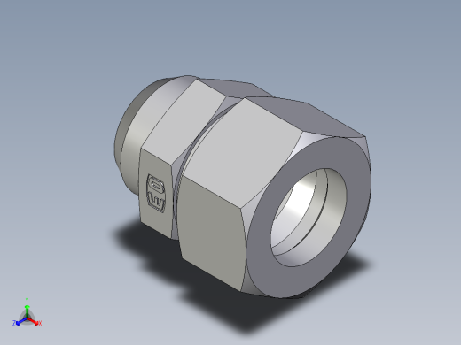 卡套式工业通用硬管接头EO_Weld_connector_AS22L正等轴测缩略图