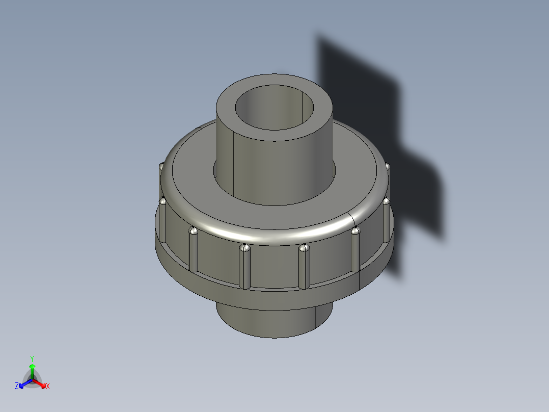 聚氯乙烯配件29-Sch80_Union T375_SxS_897-375-005_0.5in主视图